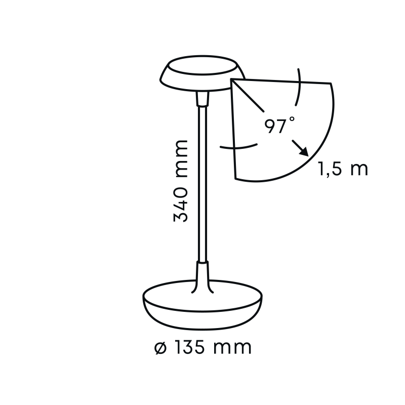IN-LITE® SWAY TABLE - Outdoor Dimmable & Rechargable Table Lamp
