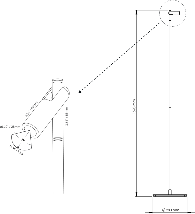IN-LITE® AIM FLOOR - 12v Modular Floor Light W/Base