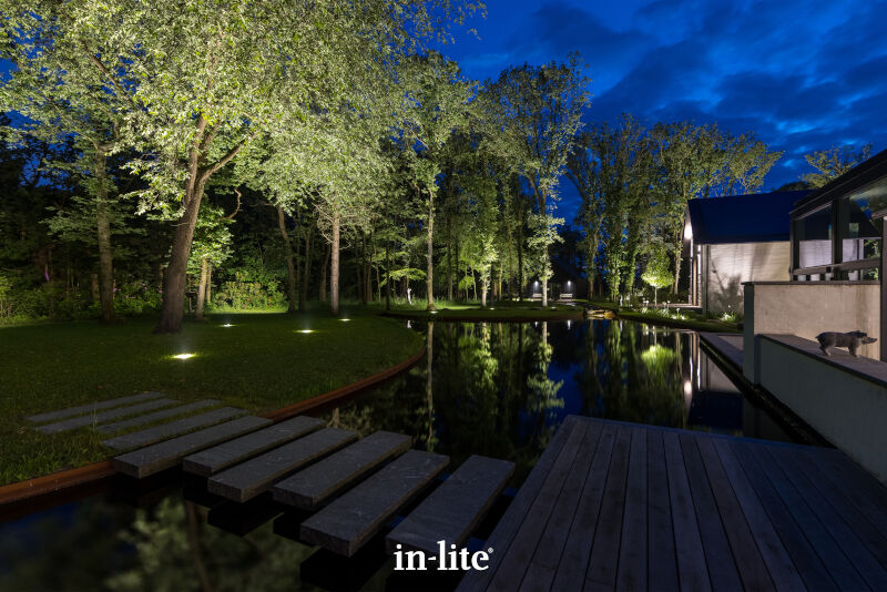 IN-LITE® BIG NERO (Ø170mm bezel) - 12v Tilting Recessed Garden Light