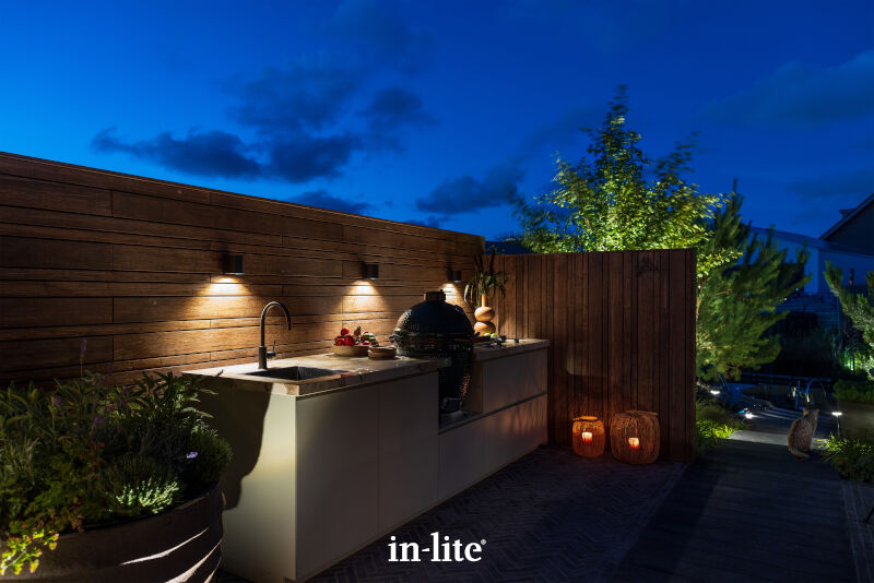 IN-LITE® HALO DOWN Black - 12v Garden Wall Light